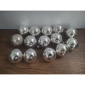 Vintage RAUCH Silver Glass Ball Christmas Ornaments Lot Of 14  USA